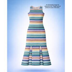 NWOT Danny & Nicole Pencil Dress Geometrc Print Ruffled Bottom Size 12